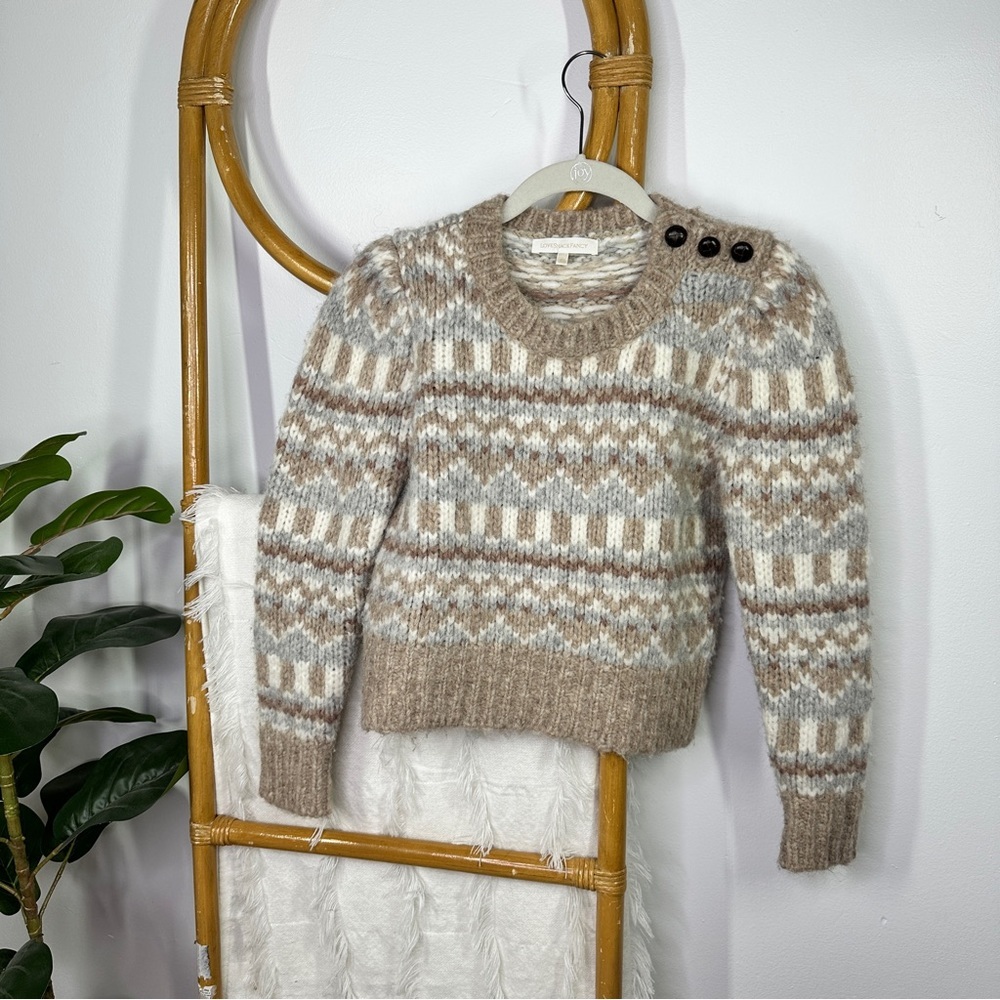 Loveshackfancy Beige And Cream Patterned Sweater - image 4